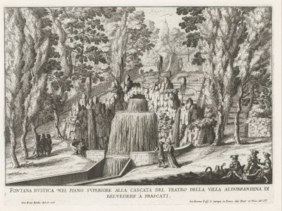 Fontaine dans les jardins de la Villa Aldobrandini à Frascati - Giovanni Battista Falda
