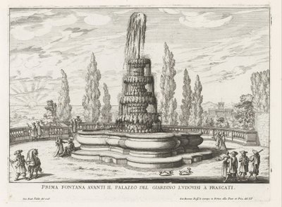 Fontaine dans les jardins de la Villa Torlonia à Frascati - Giovanni Battista Falda
