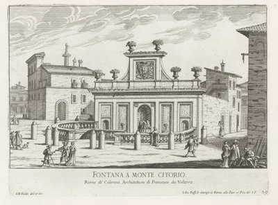 Fontaine sur la Piazza Montecitorio à Rome - Giovanni Battista Falda