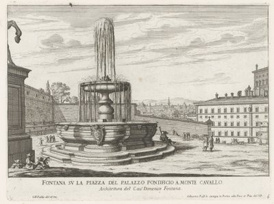 Fontaine sur la Piazza del Quirinale à Rome - Giovanni Battista Falda