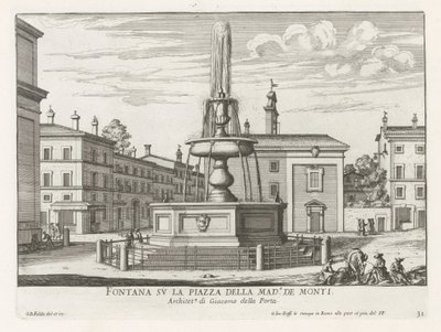 Fontaine sur la Piazza della Madonna dei Monti à Rome - Giovanni Battista Falda