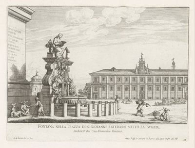 Fontaine sur la Piazza di San Giovanni in Laterano à Rome (Fontane di Roma) - Giovanni Battista Falda