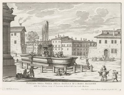 Fontaine sur la Piazza di Santa Maria Maggiore à Rome - Giovanni Battista Falda