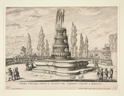 Fontaine dans les jardins du palais Ludovisi à Frascati - Giovanni Battista Falda