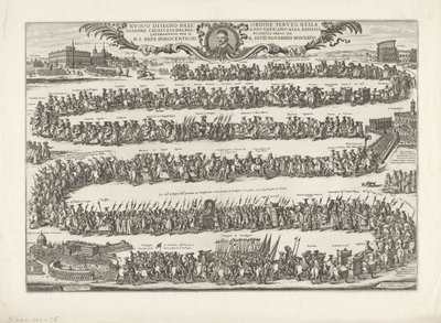 Procession du pape Innocent XI vers Saint-Jean de Latran - Giovanni Battista Falda