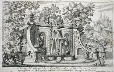 Fontaine du Théâtre à la Villa Aldobrandina, Frascati, vers 1675, de 