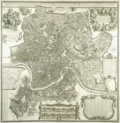 Plan de la ville de Rome, 1730 - Giovanni Battista Falda
