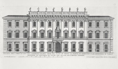 Vue de la façade du Palazzo Chigi, Rome, conçu par Matteo di Castello, Carlo Maderno (1556-1629) et Giovanni Bernini (1598-1680) - Giovanni Battista Falda