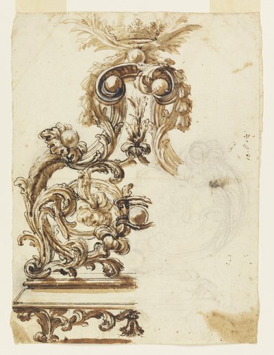 Dessin pour un ornement en bronze doré - Giovanni Battista Foggini