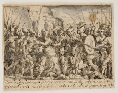 Les Sabines négociant la paix entre les Romains et les Sabins - Giovanni Battista Fontana