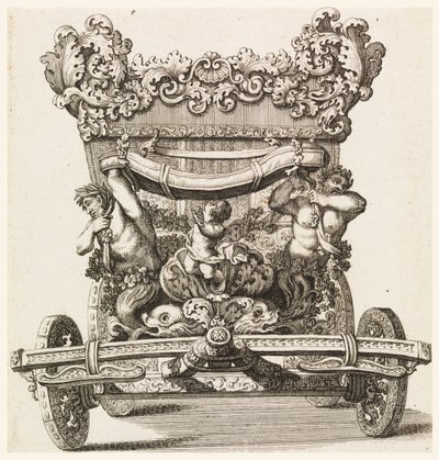 Vue de Face du Premier Carrosse (1686 de Lord Castlemaine par Andrea Cornelly après Ciro Ferri, 1687-1700 - Giovanni Battista Lenardi