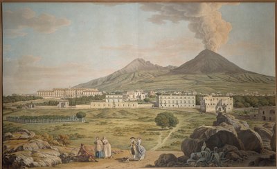 Les pentes du Vésuve depuis Portici avec vue sur le palais Bourbon - Giovanni Battista Lusieri