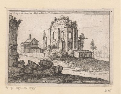 Vestiges du Temple de Minerve Médica dans un paysage
Tempio di Minerva Medica di la da S.ta Bibiana (titre sur l