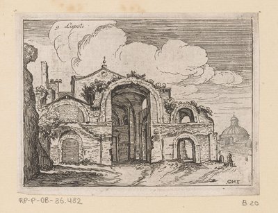 Vestiges des Thermes de Dioclétien à Rome (Gezichten op Rome, série) - Giovanni Battista Mercati
