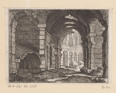Ruines du Colisée à Rome (série Gezichten op Rome, Alcune vedute et prospettive di luoghi dishabitati di Roma) - Giovanni Battista Mercati