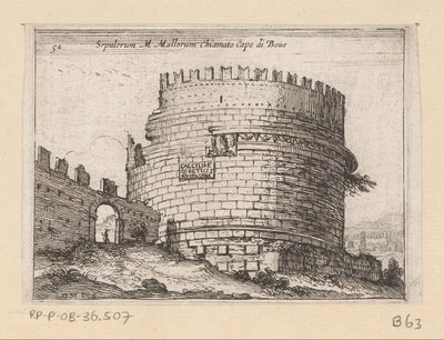 Tombe de Caecilia Metella à Rome (Gezichten op Rome, série) - Giovanni Battista Mercati