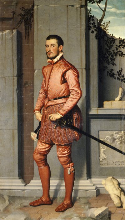 Portrait de Gian Gerolamo Grumelli, Chevalier en rose - Giovanni Battista Moroni