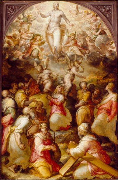 Le Christ en gloire avec Sainte Agnès et Sainte Hélène - Giovanni Battista Naldini