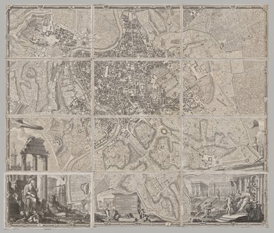 Nuova pianta di Roma data in luce da Giambattista Nolli l’année MDCCXLVII, connue sous le nom de La Pianta Grande di Roma - Giovanni Battista Nolli