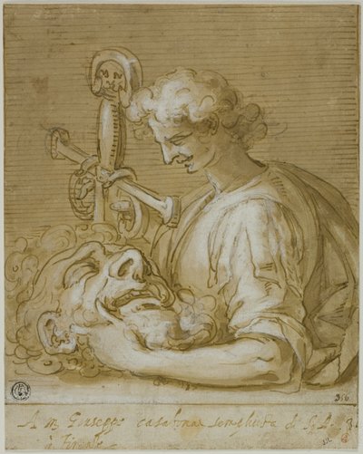 David avec la tête et l