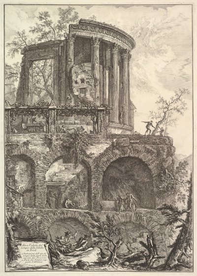 Autre vue du Temple de la Sibylle à Tivoli, 18ème siècle - Giovanni Battista Piranesi