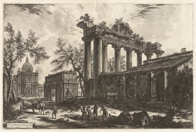 Autre vue des vestiges du pronaos du temple de la Concorde (le temple de Saturne avec l