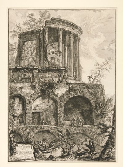Autre vue du temple de la Sibylle à Tivoli, de Vedute di Roma - Giovanni Battista Piranesi