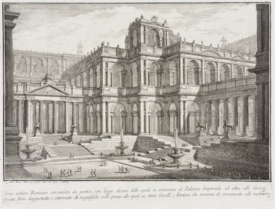 Forum antique entouré de portiques, c.1743 - Giovanni Battista Piranesi