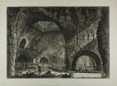 Une autre vue intérieure de la Villa de Mécène, Tivoli, des Vues de Rome - Giovanni Battista Piranesi
