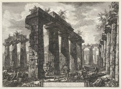 Basilique de Paestum à Paestum (Différentes vues de quelques restes de trois grands édifices qui subsistent encore dans l