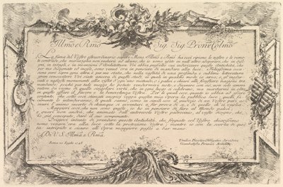 Dédicace à Giovanni Bottari, vers 1748 - Giovanni Battista Piranesi