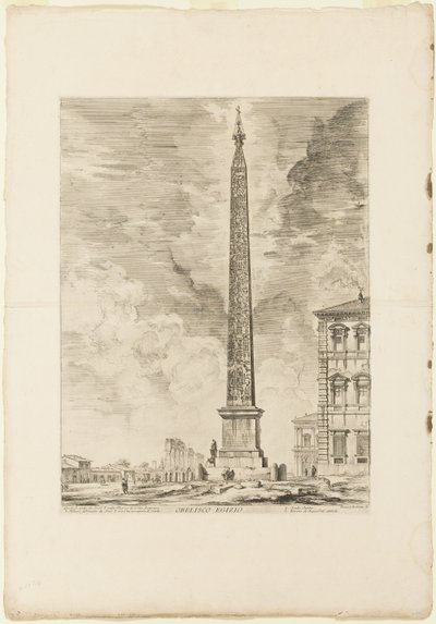 Obélisque Égyptien. Érigé par le Pape Sixte V sur la Piazza de Saint-Jean-de-Latran, des Vues de Rome - Giovanni Battista Piranesi