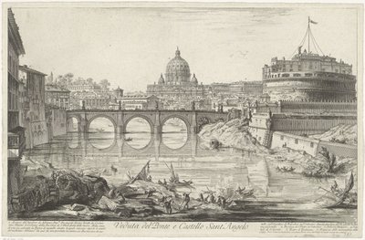Pont des Anges et Château Saint-Ange à Rome - Giovanni Battista Piranesi
