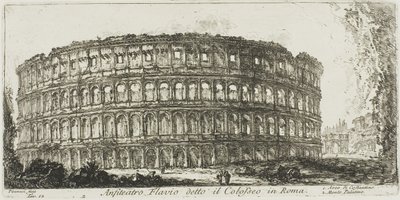 Amphithéâtre flavien, appelé le Colisée. 1. Arc de Constantin. 2. Colline Palatine, planche 12 de Quelques vues des arcs de triomphe et autres monuments - Giovanni Battista Piranesi