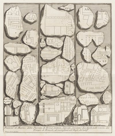 Fragments de marbre du plan de la Rome antique - Giovanni Battista Piranesi