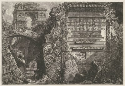 Frontispice avec ruines antiques et un arc de triomphe (Frontispice du volume I de 