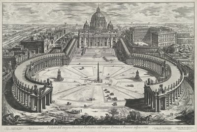 Vue de la place Saint-Pierre avec la basilique Saint-Pierre au Vatican - Giovanni Battista Piranesi
