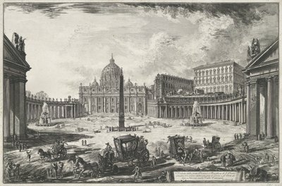 Vue de la place Saint-Pierre avec la basilique Saint-Pierre à la Cité du Vatican - Giovanni Battista Piranesi