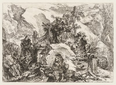 Groteschi : Ruines avec tête de mort et squelette - Giovanni Battista Piranesi