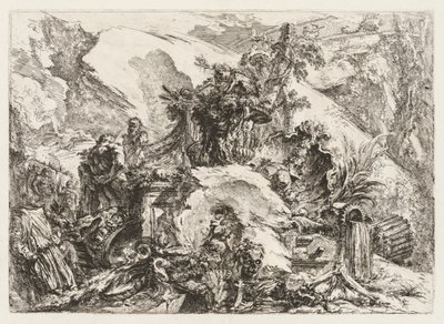 Groteschi : Ruines avec tête de mort et squelette - Giovanni Battista Piranesi