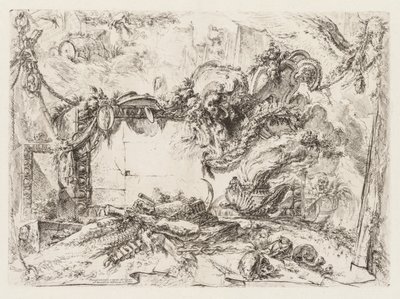 Groteschi : Ruines avec crânes et vase fumant - Giovanni Battista Piranesi