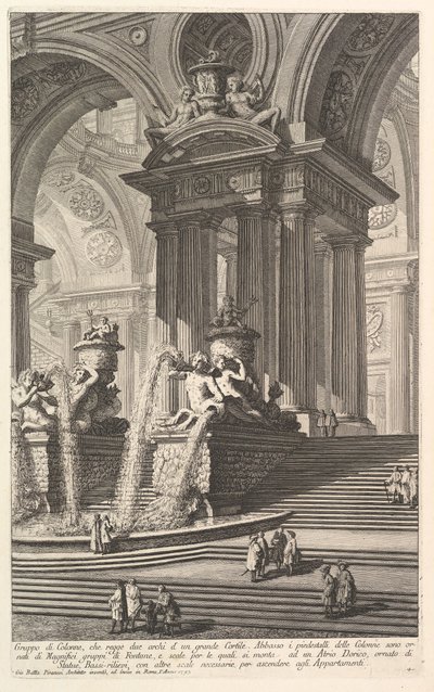 Groupe de colonnes soutenant deux arches d