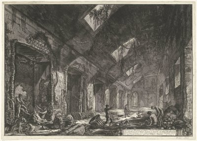 Intérieur des bains Heliocaminus dans la Villa Adriana à Tivoli - Giovanni Battista Piranesi