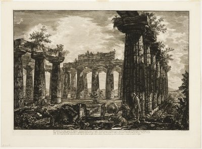 Vue intérieure du soi-disant Collège des Anfictions, de Différentes vues de Paestum - Giovanni Battista Piranesi