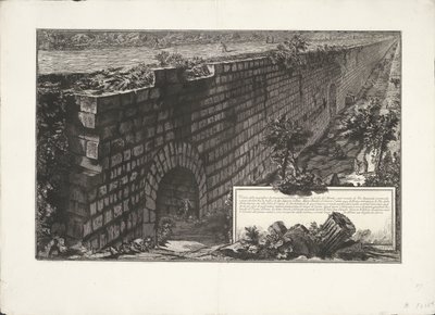 Construction murale (Veduta della magnifica Sostruzione fabbricata per regger la falda del Monte, e per render la via Appia più commoda e meno declive tra la valle, e le due opposte colline) - Giovanni Battista Piranesi