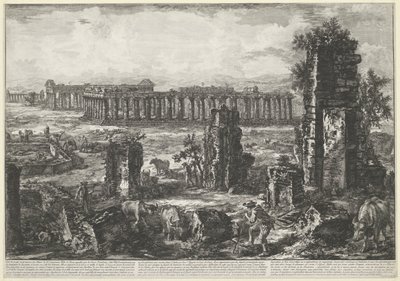 Ancien mur de la ville et temples à Paestum - Giovanni Battista Piranesi