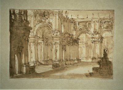 Cour de palais avec une fontaine - Giovanni Battista Piranesi