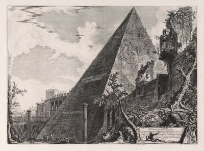 Piramide di C. Cestio (Pyramide de Caius Cestius), de Vedute di Roma (Vues de Rome) - Giovanni Battista Piranesi