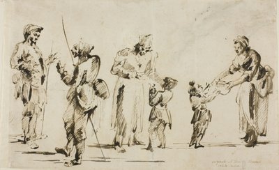Feuille de croquis : Six figures - Giovanni Battista Piranesi
