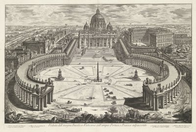 Place Saint-Pierre avec la basilique Saint-Pierre au Vatican - Giovanni Battista Piranesi
